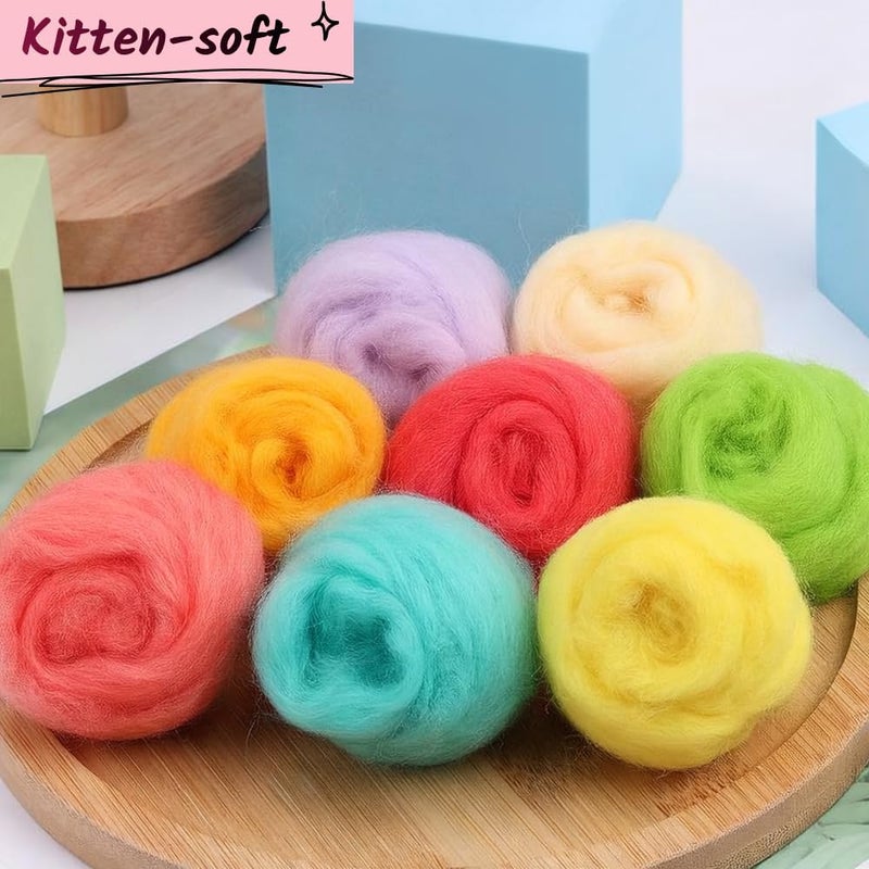 Catopia Wool Roving Yarn, 100G/3.53OZ Soft Felting Wool Pure Chunky Roving Yarn Bulk for Needle Felting Knitting Blanket Spinning Weaving DIY Craft,Red - Image 4